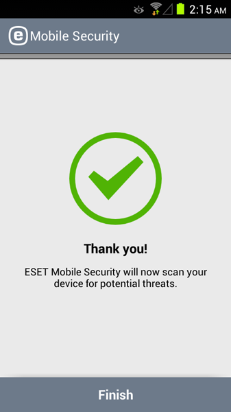 مرحله چهارم نصب و راه اندازی آنتی ویروس ESET Mobile Security