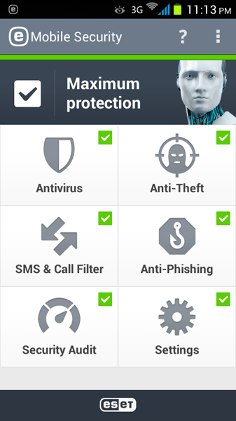 مرحله آخر نصب و راه اندازی آنتی ویروس ESET Mobile Security