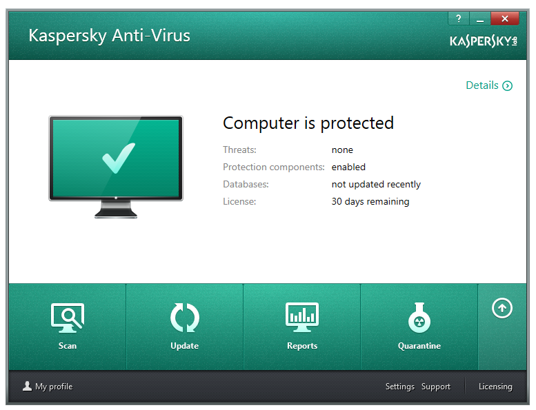 مرحله آخر نصب و راه اندازی آنتی ویروس Kaspersky Antivirus