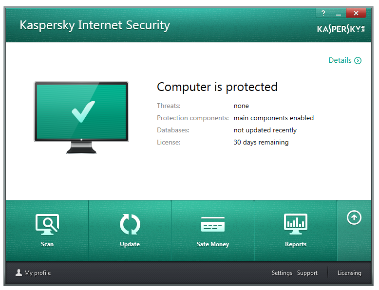 مرحله آخر نصب و راه اندازی آنتی ویروس Kaspersky Internet Security