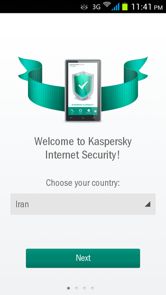 مرحله اول نصب و راه اندازی آنتی ویروس Kaspersky Internet Security for Android